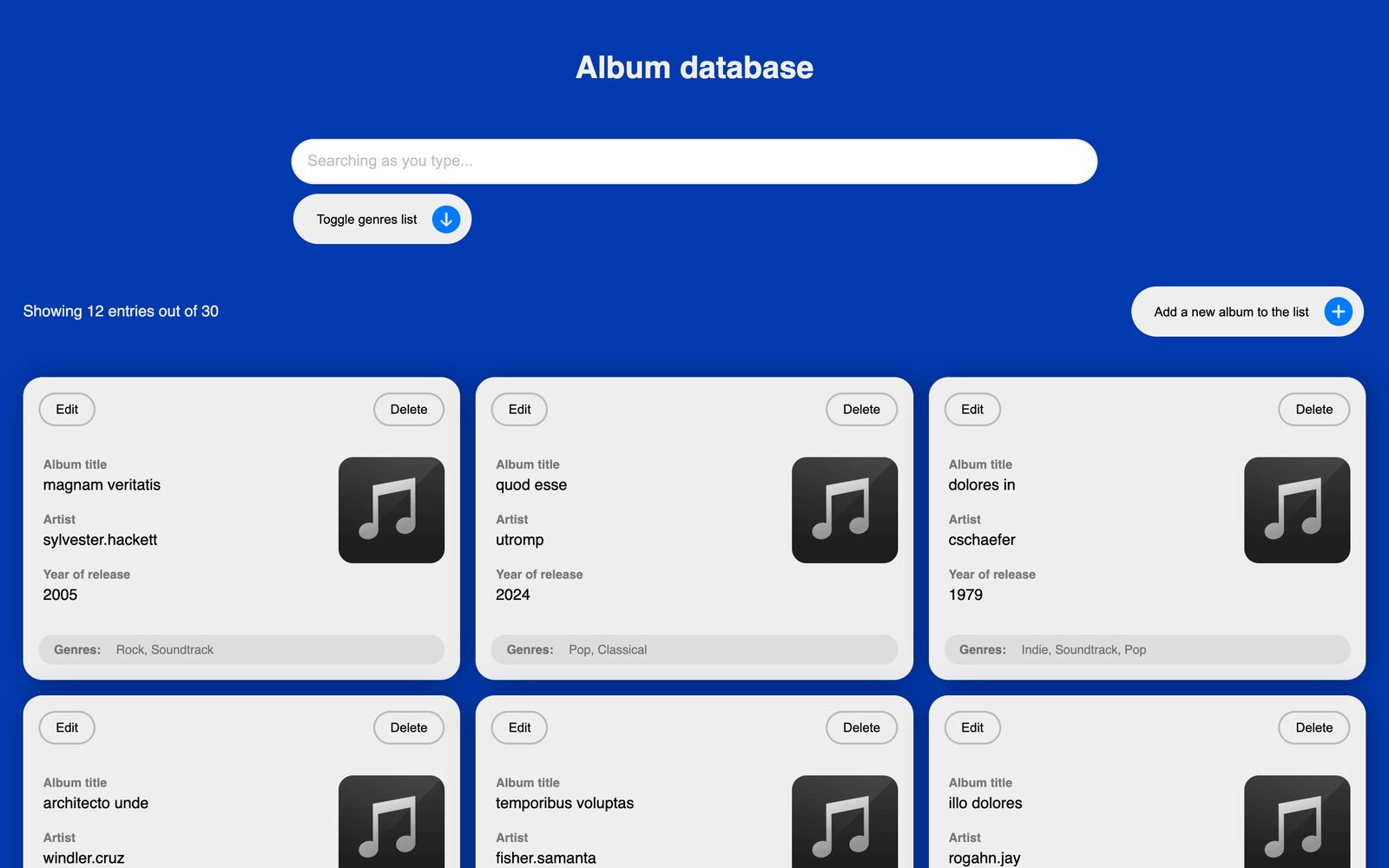 Album Database