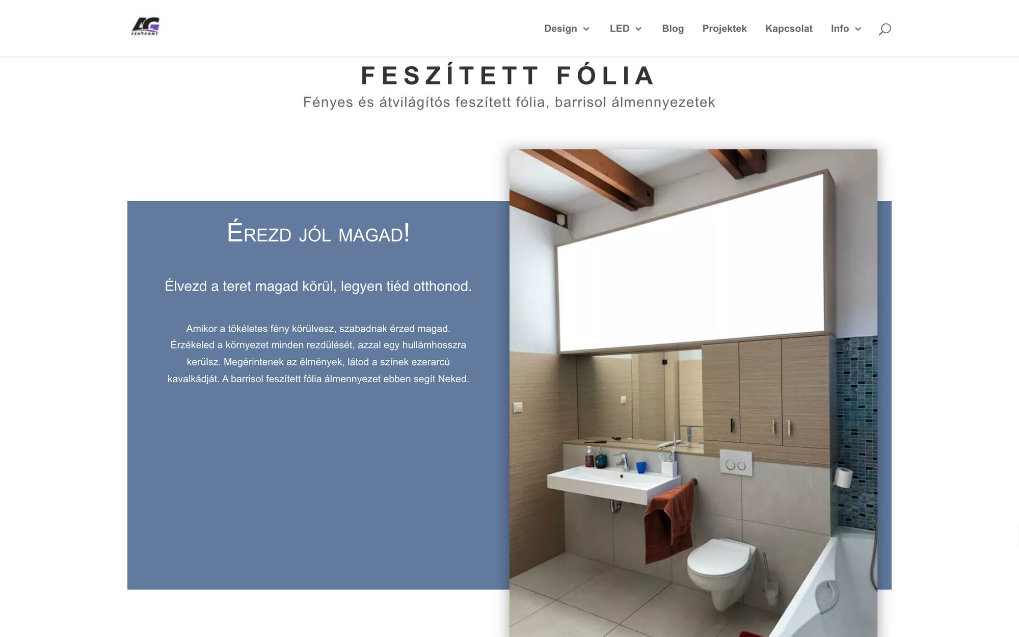 The current Feszített Fólia home page